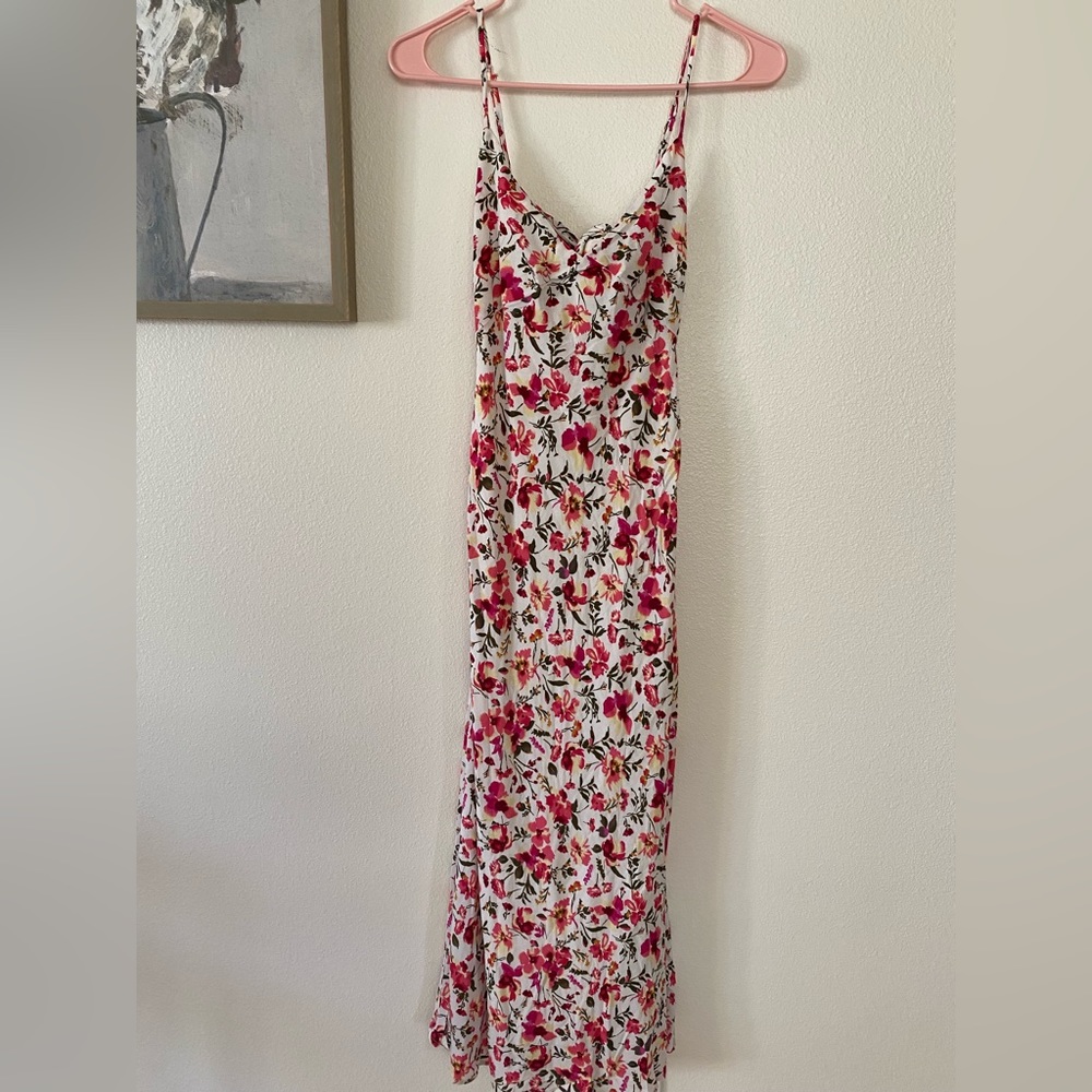 Hello Molly Floral Midi Dress - Pink and Red